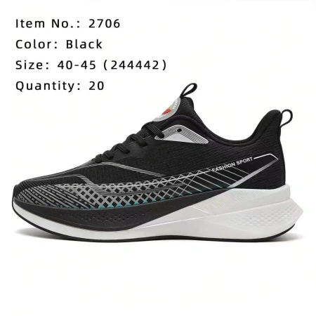 Black sports shoes for men, breathable, lightweight and shock-absorbing casual running shoes Black sports shoes for men, breathable, lightweight and shock-absorbing casual running shoes